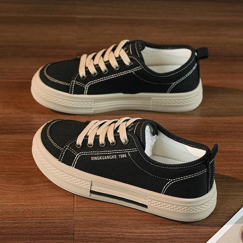Fashion Comemore 2024 Spring New Canvas Shoes Women Flat Sports Leisure Women Shoe Soft Bottom Comfortable Black Cloth Shoes Sneakers 40