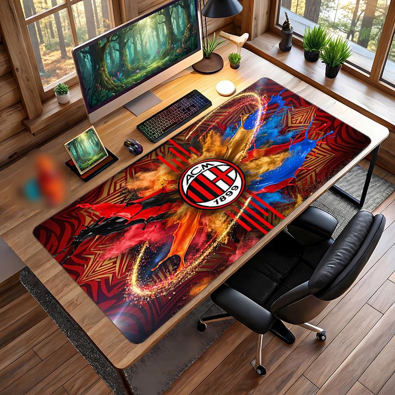 AC Mailand Bedrucktes Großes Mauspads, Rutschfeste Weiche Gummi Gaming Schreibtischmatte für Büro Laptop Computer Dekor