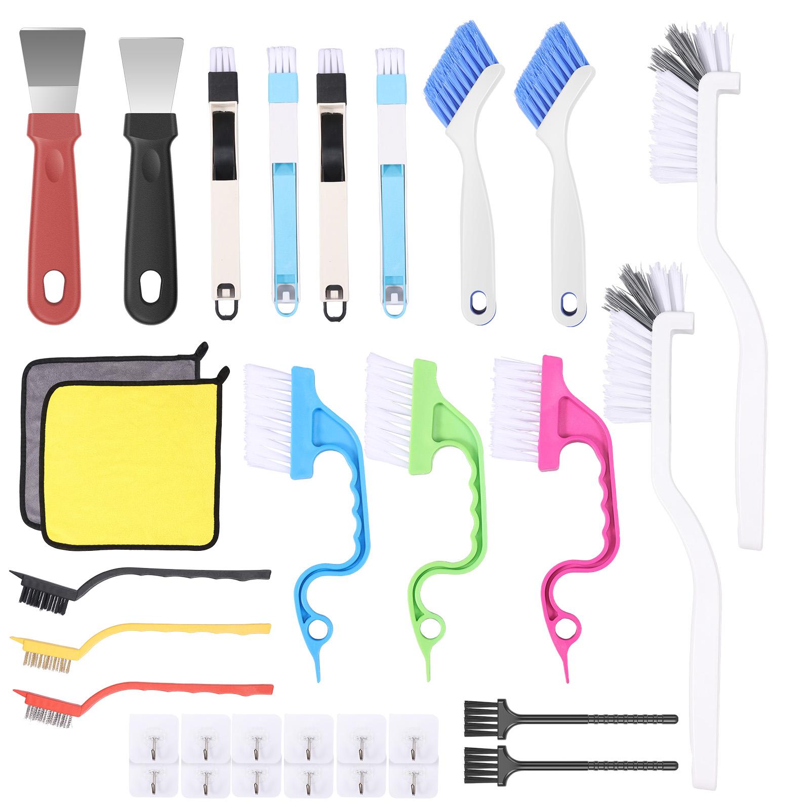 Crevice Cleaning Brush Set Multi-function Groove Gap Cleaning Tools Stiff Brush Bristle for Clean Range Hood Faucet Window Frame
