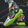 Basketball shoes high top zipper graffiti wear real combat student net surface breathable cement star sports men's shoes