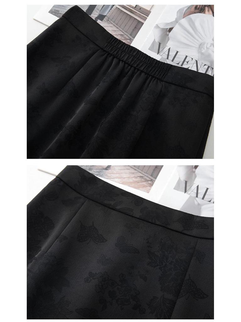 2026 New Chinese Style Embroidered Slit Midi Skirt for Women - Slimming, Hip-Hugging, Ideal for Spring and Autumn