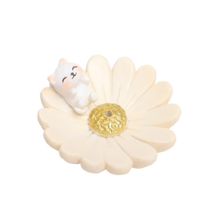 Flower Shape Resins Censers Holder Cute Animal Statue Incenses Burners PlateTray  for Mindfulness and Home Decoration