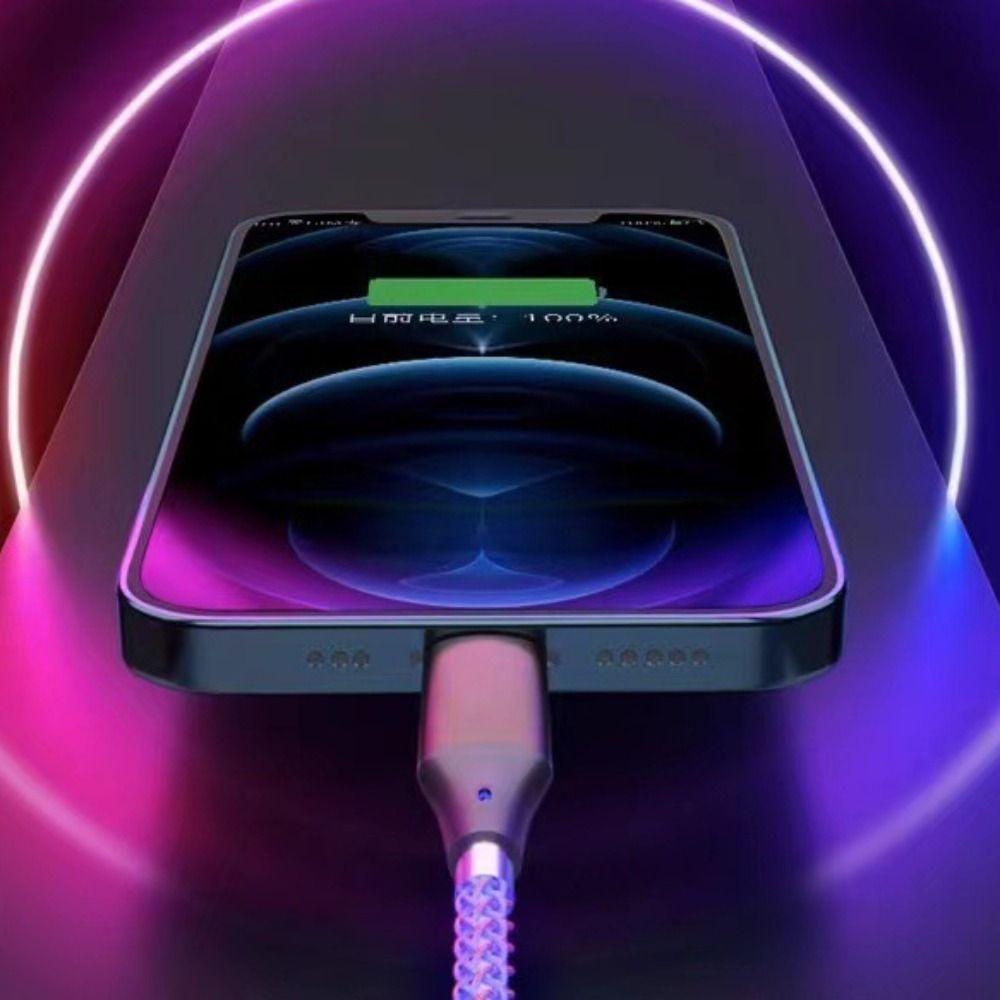 6A 66W Fast Charging Cable Type C Mobile Phone Data Cord RGB Lights Charge Cable  Phone Charging