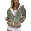 Women's Fashion Jacket Casual Printed Long-sleeved Hooded Cardigan Sweatshirts