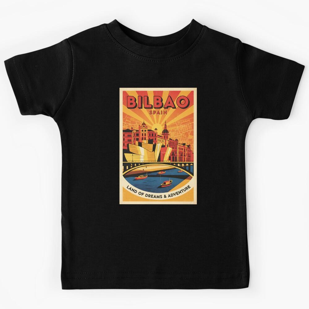 Bilbao Spain 1950s Vintage Travel Tourism Kids T-Shirt 100
