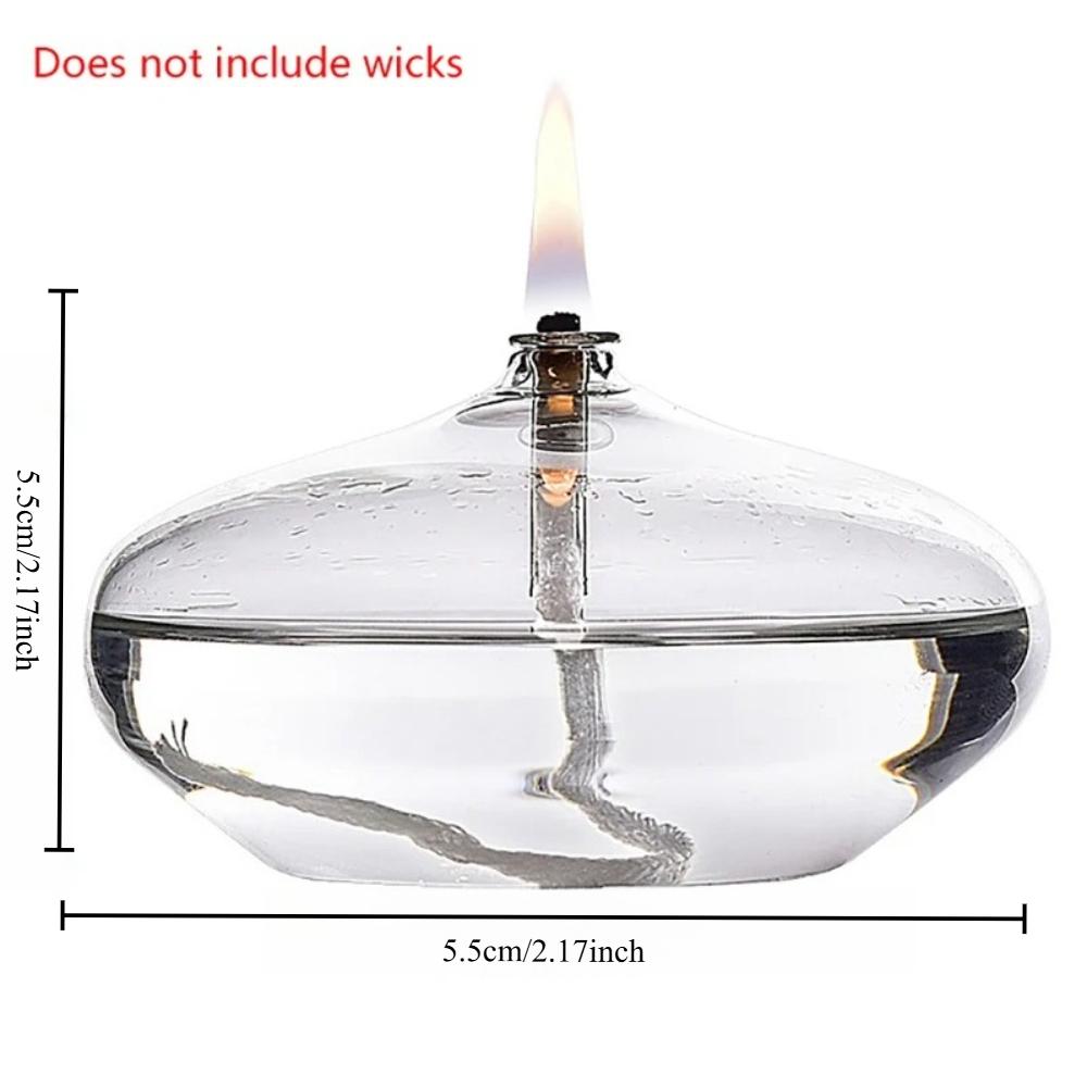 Creative Round Glass Candle Holder Smokeless Butter Lamp Wedding Dinner Table Decoration Ornaments for Modern Household