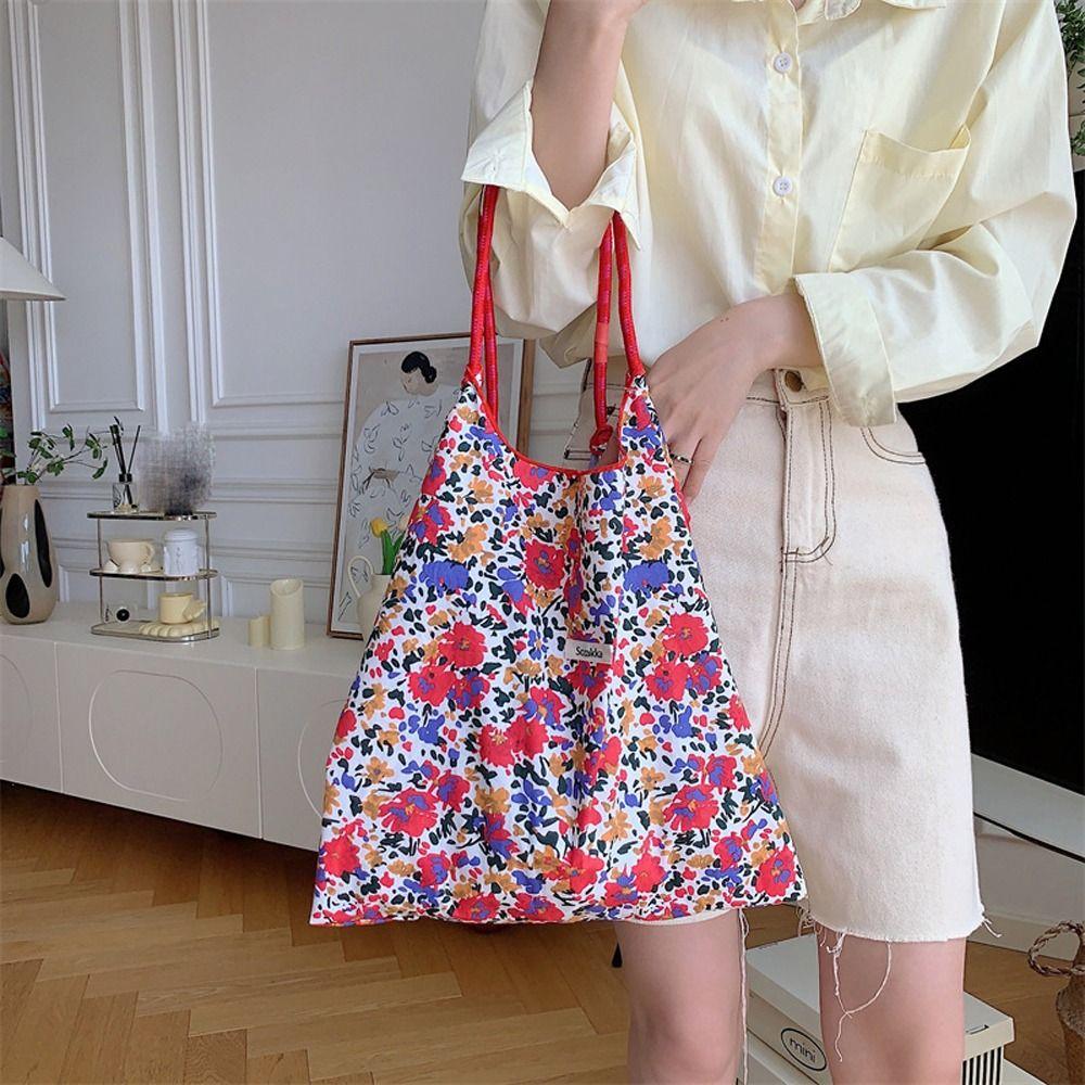 

Floral Shoulder Bag Large Capacity Handbags Storage Bags Work Tote Bag Girls разноцветный