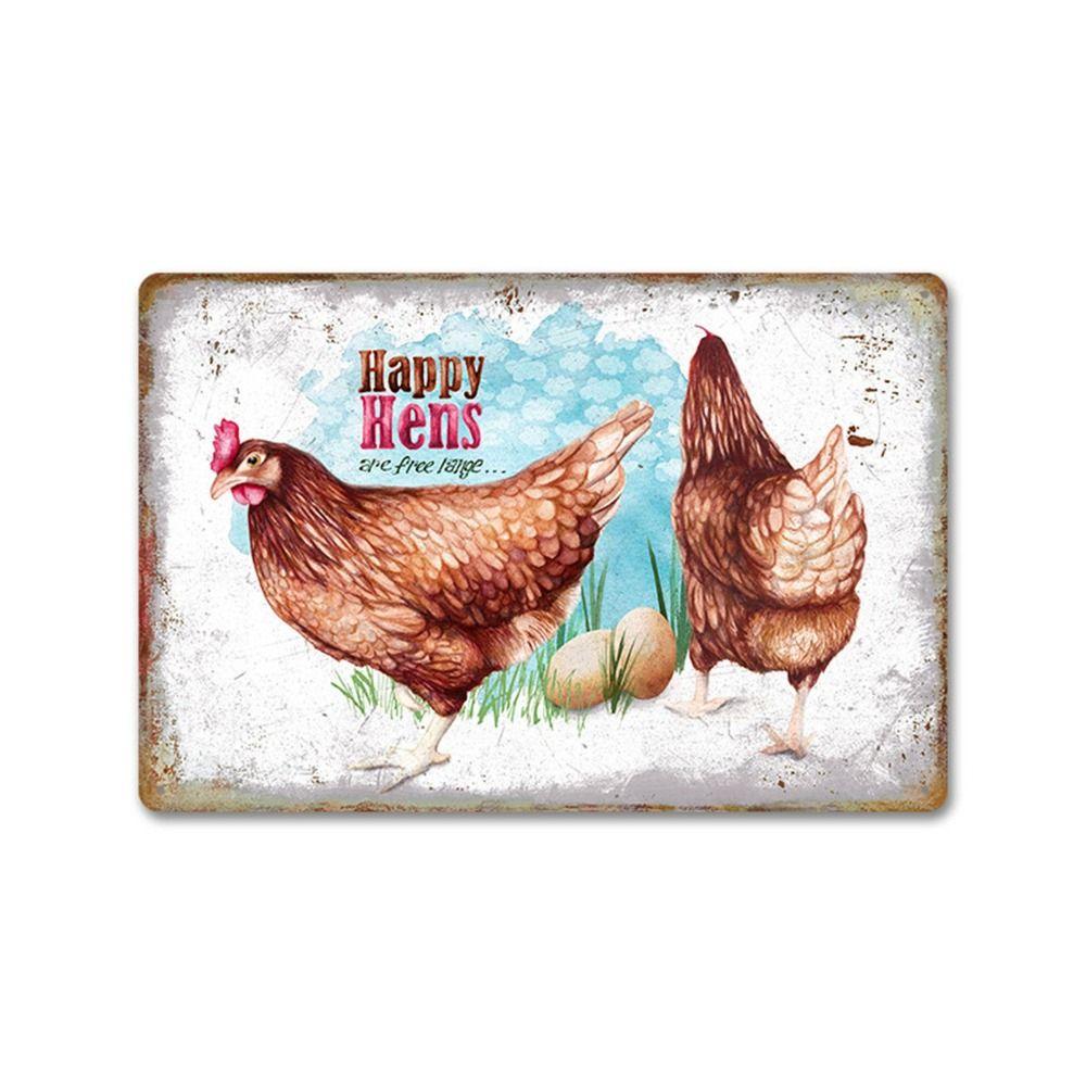 Metal Poster Chicken Easter Eggs Kitchen Decor 20x30cm