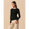 Peacebird Women's Seamless Knit Round Neck Base Layer Top
