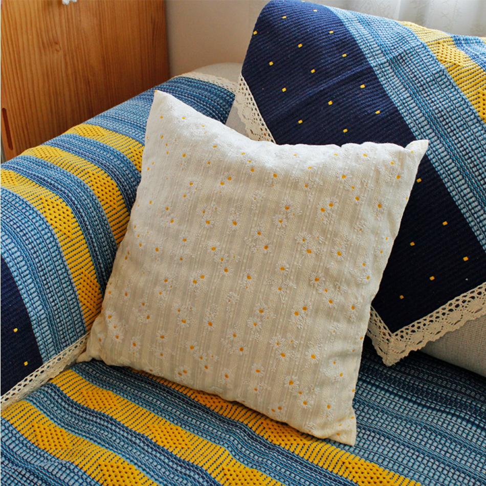 1 st Koreansk Stil Bomull Prästkrage Ruffle Kuddfodral, Hudvänligt Kuddfodral, Heminredning Soffkuddar Fodral, Soffa Prydnad