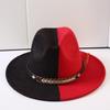 Popolare cappello a cilindro a tesa larga bicolore classico europeo e americano moda uomo e donna stile OL cappello da cowboy cappello jazz