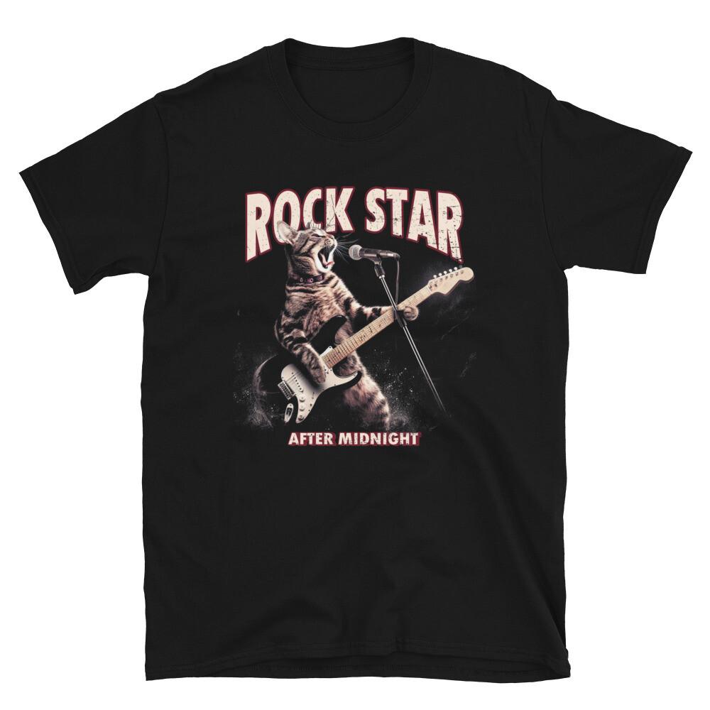 Funny Guitar Cat Playing on electric guitar Rock Star Cat  T-Shirt Unisex T-Shirt S