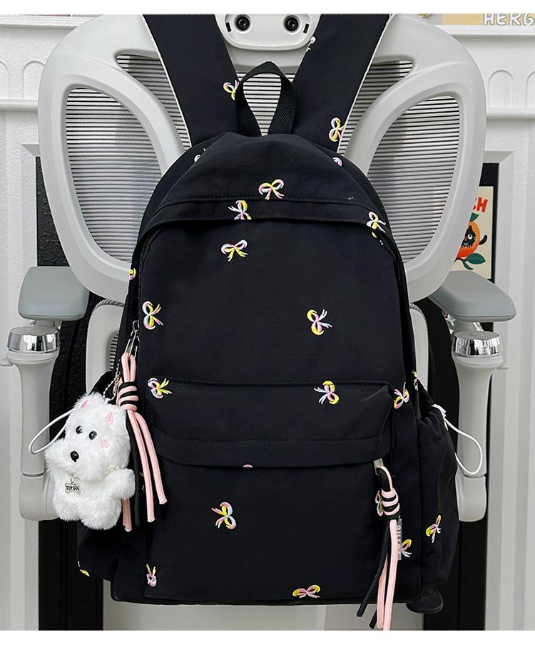 Schoolbag New Japanese Ins High Value Fresh and Sweet Candy Bow Backpack Junior High School Students Lightweight Backpack