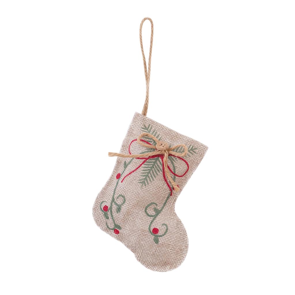 Small Five- Star Christmas Hanging Ornament with Printed Design for Tree and Home Decor