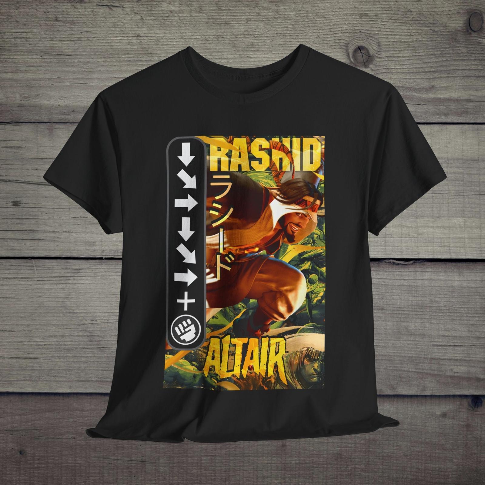 Street Fighter 6 Rashid Gaming Tee,Video Game Unisex T-Shirt Mens Womens Tees Top, Gamer Gift, Retro L
