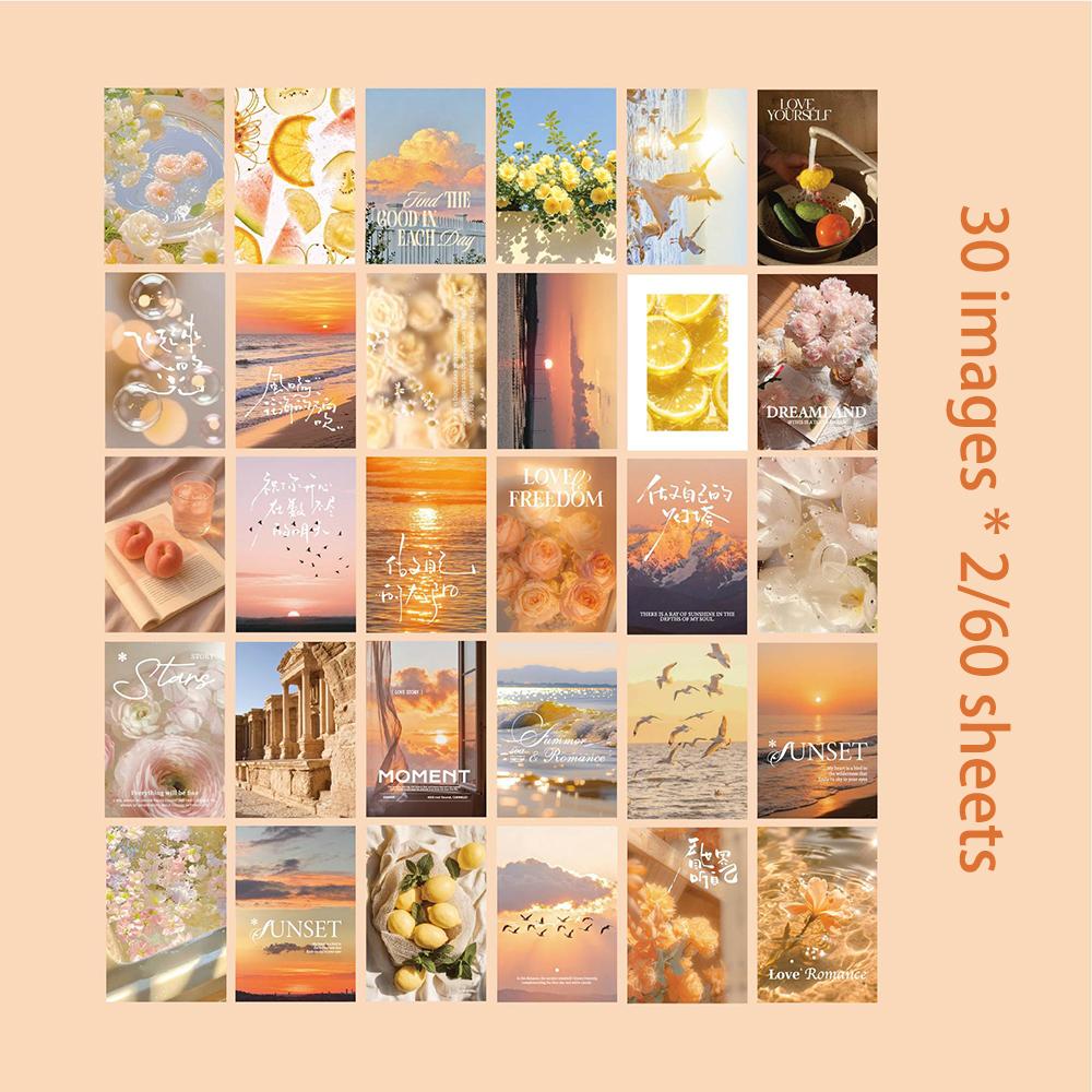 60 sheets Mini Sticker Book Moment Romantic Series Ins Wind Hand Account Material DIY Sticker Book