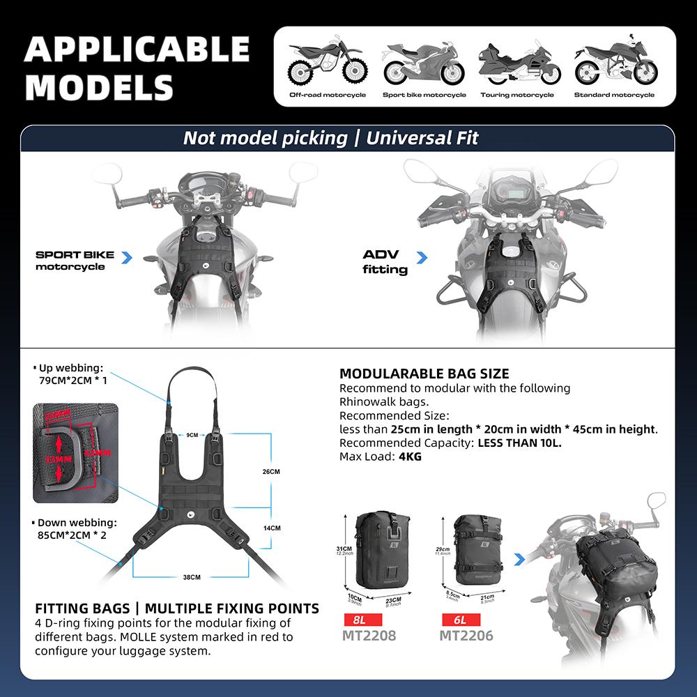 Motorcycle TankBag Base Portable Motor Accessory Universal Motorcross FuelTank Bag Base Motor Front Bag Saddle