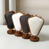 1pc Vintage Wooden Jewelry Display Stand - Velvet Bust Necklace Holder & Organizer for Home Decor