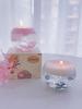 1 cup of blue floating flower scented candles, used for home decoration, rooms, bedrooms, study rooms, Valentine's Day gifts.