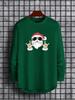 Manfinity Homme Men Santa Claus Graphic Print Long Sleeve Casual T-Shirt, Fall, Christmas
