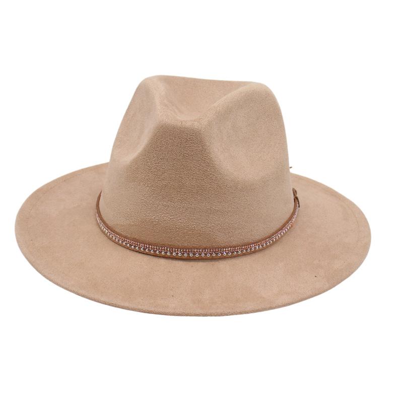 Solid Color And Western Cowboy Hat Felt Hat Woolen Top Hat Amazon Cross-Border Wholesale Retro Ethnic Fashion Hat