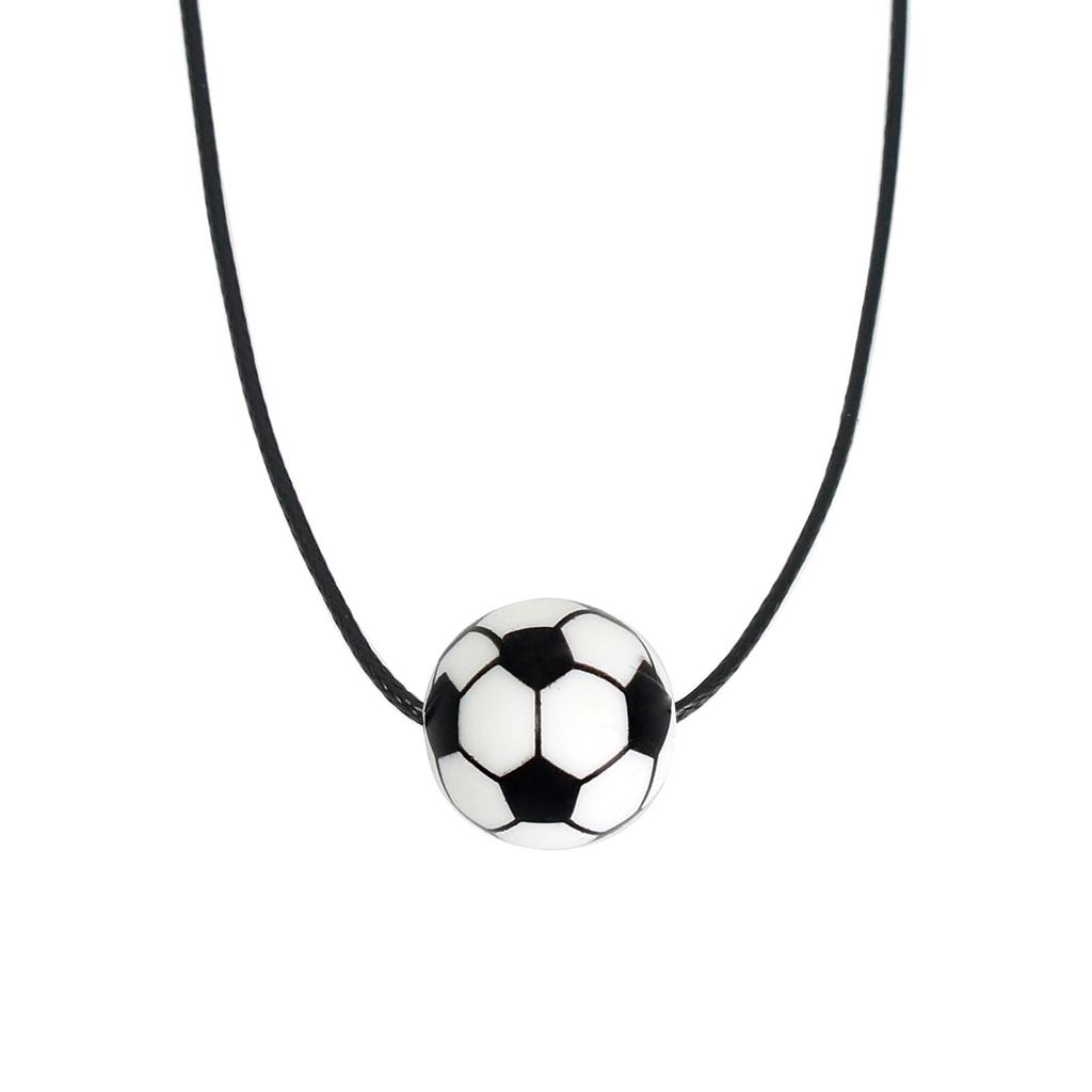 Unisex Sports Silicone Basketball Pendant Necklace, Stainless Steel, European & American Style