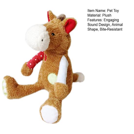 Pet Toy Cartoon Monkey Chicken Horse Design Anxiety Relief Pet Toy with Sound Design Bite-Resistant Interactive Plush Puppy