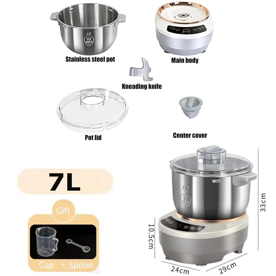 5/7 Liter Stand Mixer, 200W Electric Dough Maker, Household Smart Fermentation Flour Mixer Kneading Machine for Bread, Pizza