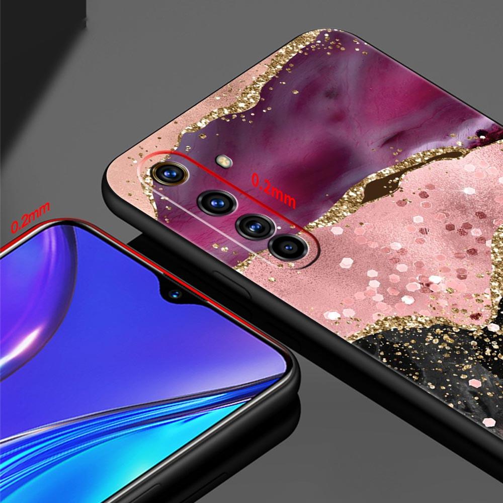 Navy Blue Glitter Agate Marble For Realme GT Neo 2 3 Phone Case Realme 9 8 5G 7 6 GT2 Pro Plus 9i 8i C21Y C3 C11 C25 C35 Cover