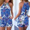 Stylish Women Summer Sexy Romper With Beautiful Floral Print And Backless Design