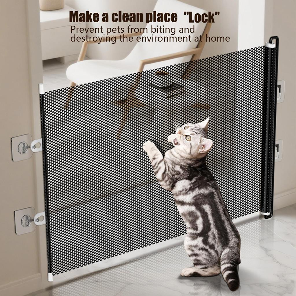 Extendable Gate For Stairs Indoor Dog Retractable Safety Gate Screen Fence Protective Barrier Mesh Screen For Balcony Hallways