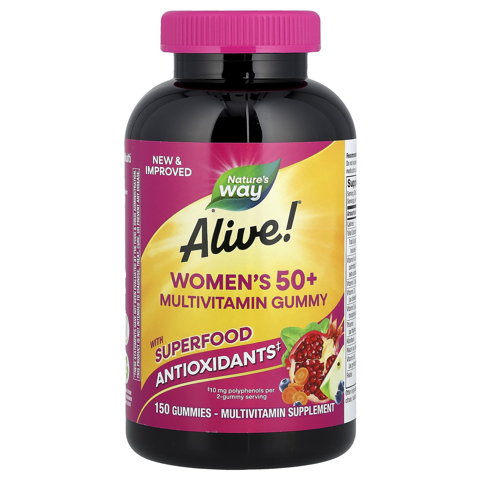 

Nature S Way, Alive!® Multivitamin Gummies for Women 50+, Mixed Berry Flavor, 150 Gummies