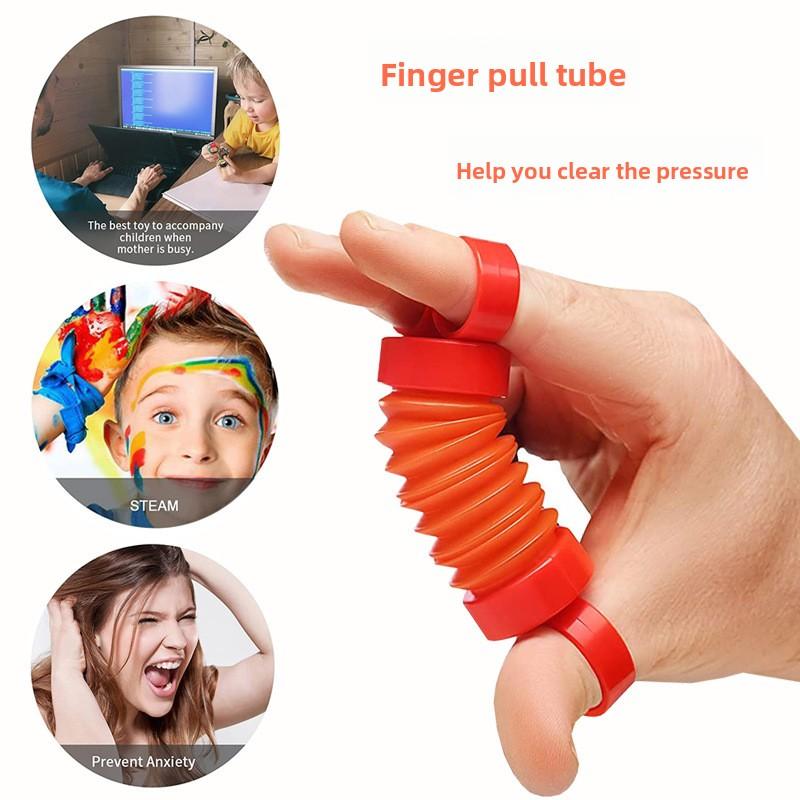 1PCS Decompression Toy Finger Telescopic Tube POP Finger Pull Tube Bellows Children's Toy Elastic Finger Exerciser