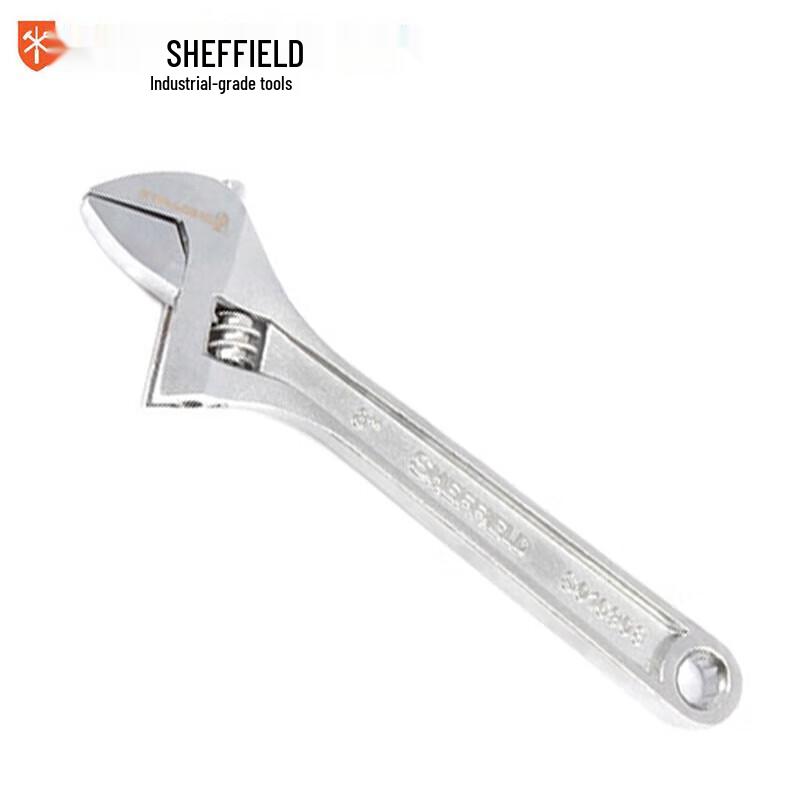 Sheffield Heavy-Duty Chrome Vanadium Steel Adjustable Wrench 8 inches
