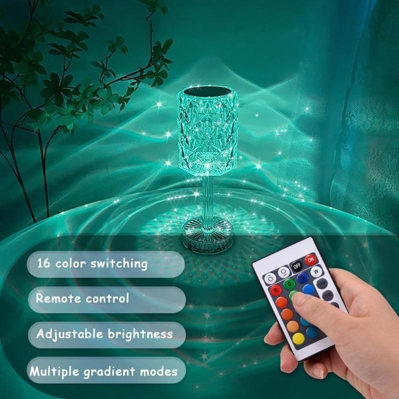 Luce Proiettore Rosa a LED 3/Colori RGB Spina USB Regolabile Atmosfera Romantica Diamante Decorazione Camera da Letto Scrivania Luce Notturna