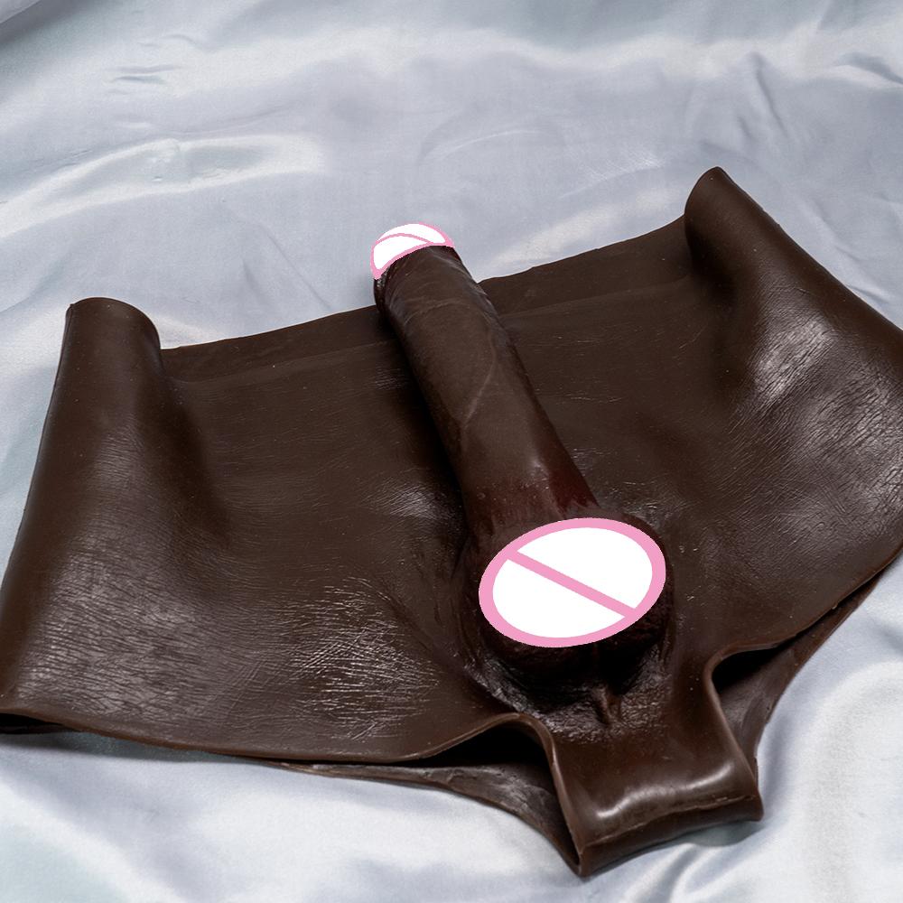 Chiloți Dildo XXL Strap-On din Silicon – Dildo Realist Solid cu Lenjerie Elastică, Penis Purtabil Hands-Free pentru Cupluri și Joc Solo