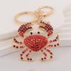 Colored Rhinestone Crab Keychain - Metal Bag & Car Pendant, Small Gift Event Accessory