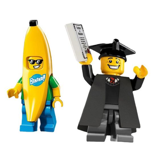 Mattoncini Bambola Molti Stili Collezionabile Fai da Te Assemblato Uomo Squalo Uomo Banana