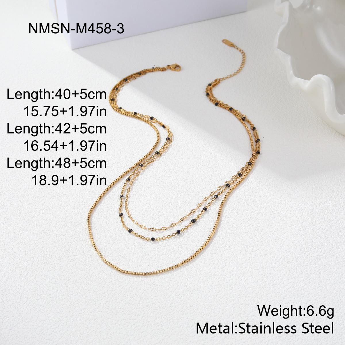 GEMCHIC Women s Stainless Steel Layered Choker Necklace Minimalist Triple Strand Geometric Pendant