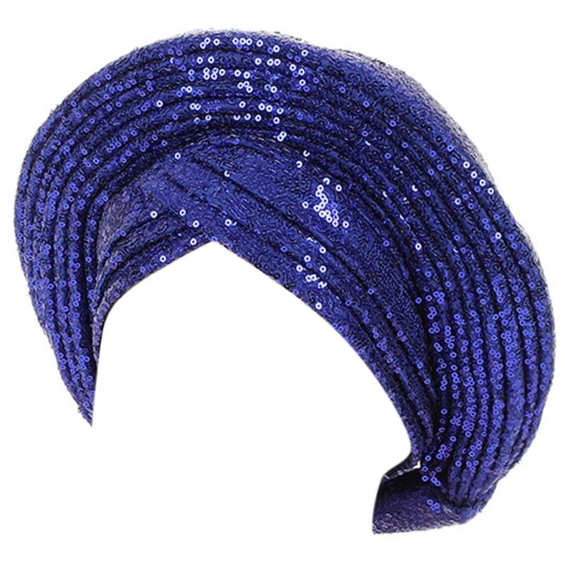 

Африканская культура Свадебные чалмы для женщин Дышащие чалмы для улицы Религиозные собрания Солнцезащитный головной платок королевский синий