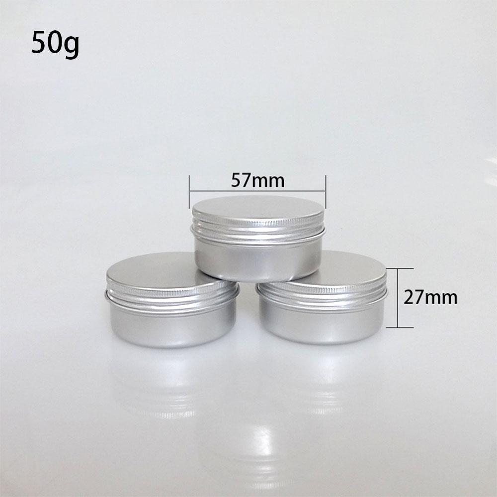 50PCS 10g 30g 50g 100g Aluminum Tin Jars Empty Cosmetics Container Metal Candle Jars with Lids Lip Balm Pot Face Eye Cream Box