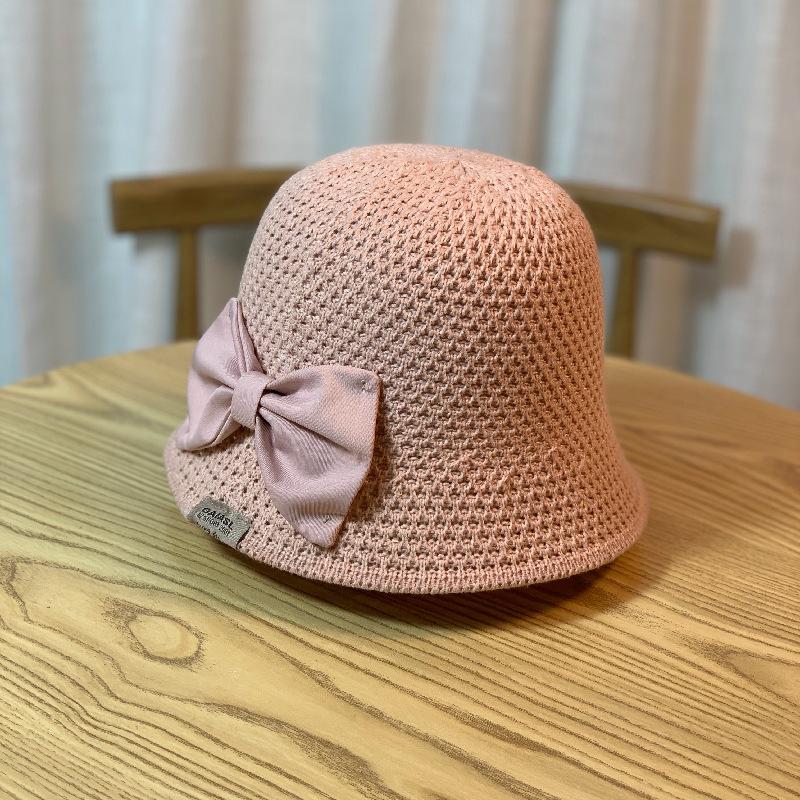 Korean Ladys Hat Foldable Sunblock Beach Hat Bow Big Brim Fishermans Hat