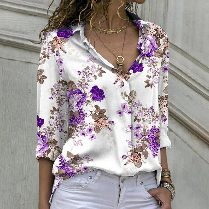

2026 Vintage Chiffon Blouses Office Women Elegant Printed Long Sleeve Floral Shirts Mujer Loose Women Tops Ladies Clothes 26258 S