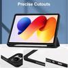 For Xiaomi Redmi Pad 2 Pro 12.1 Inch 2025 Case PU Fold Stand with Pencil Holder Acrylic Back Tablet Cover with Auto Sleep Funda
