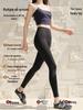 Damen High-Waist Bauchkontrolle Tasche Haifischhaut Leggings: Frühlings-/Herbst-Yogahosen, 9/10 Länge Radsport-Außenbekleidung