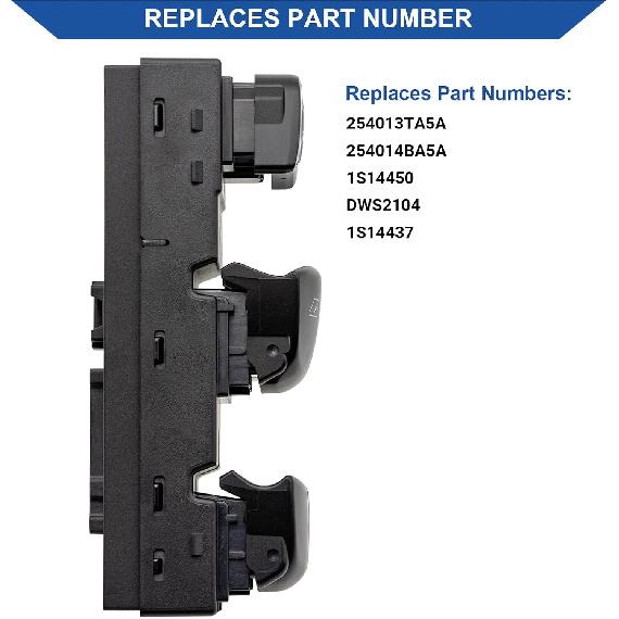 Obaee Master Power Window Switch Control Button Front Left Driver Side Compatible With Nissan Altima 2013-2018, Nissan Rogue 2014-2017, Replacement