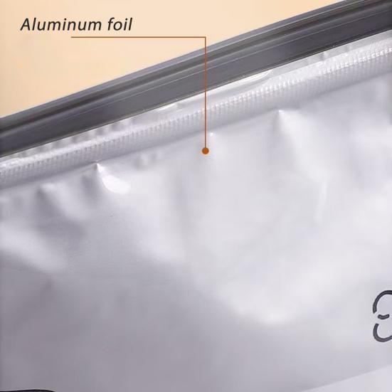 Aluminum Foil Sealed Bags Reusable Leakproof Heat Resistant Sealable Bags Vacuum Zippered Food Pouches with Label Stand-Up Bottom for Vegetable Fruit