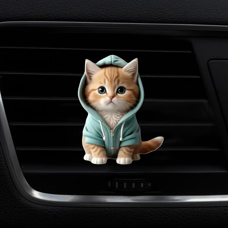 Cute cat acrylic car aromatherapy, long-lasting fragrance, vent clip, decorative and aromatherapy