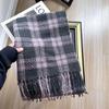 Red Plaid Imitation Cashmere Scarf: Versatile, Warm, High-End Shawl for Men & Women