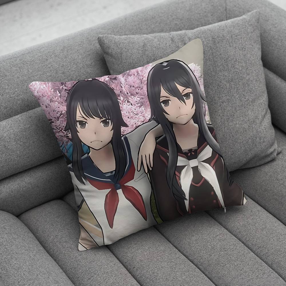 Yandere SSimulator Ayano Aishi Custom Pillow Case Sofa Living Room Bedroom Headboard Backrest Cushion Square Cushion Nap Time